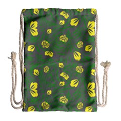 Yellow Flowers Drawstring Bag (large) by Eskimos