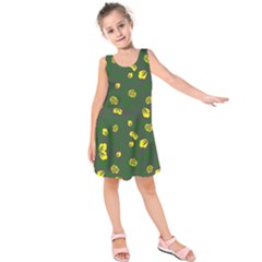 Yellow Flowers Kids  Sleeveless Dress by Eskimos