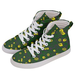 Yellow Flowers Men s Hi-top Skate Sneakers by Eskimos