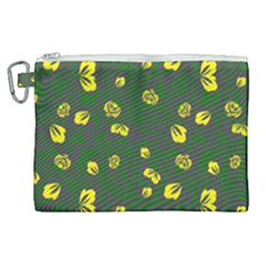 Yellow Flowers Canvas Cosmetic Bag (xl) by Eskimos