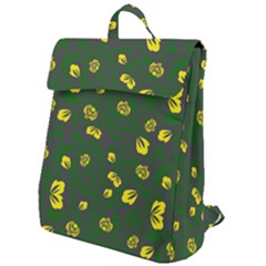 Yellow Flowers Flap Top Backpack by Eskimos