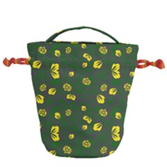 Yellow Flowers Drawstring Bucket Bag by Eskimos