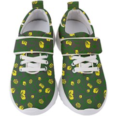 Yellow Flowers Kids  Velcro Strap Shoes by Eskimos