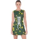 Yellow flowers Lace Up Front Bodycon Dress View1