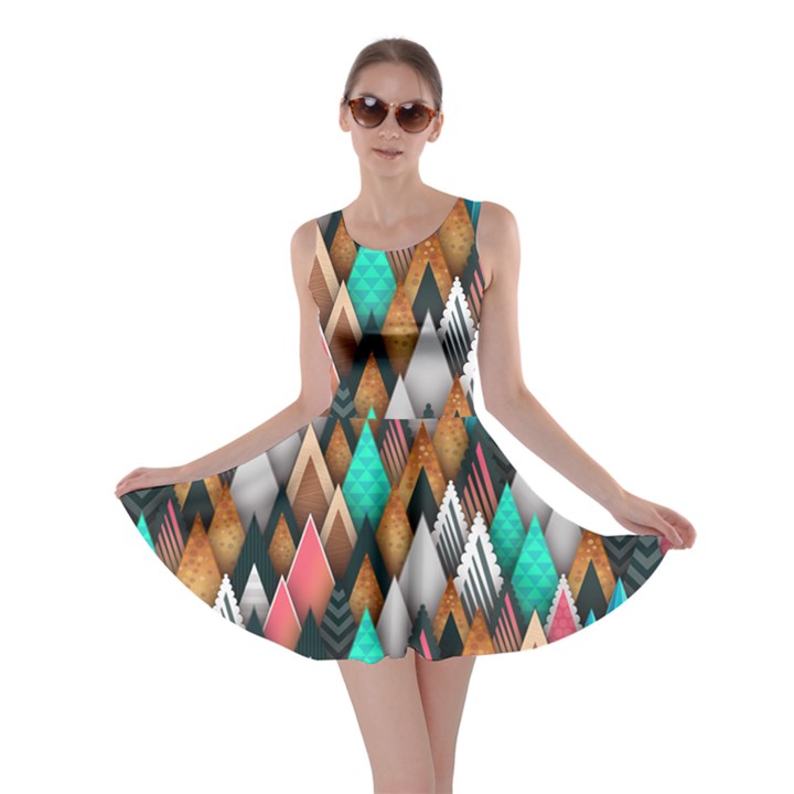 Abstract Triangle Tree Skater Dress