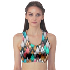 Abstract Triangle Tree Sports Bra by Dutashop