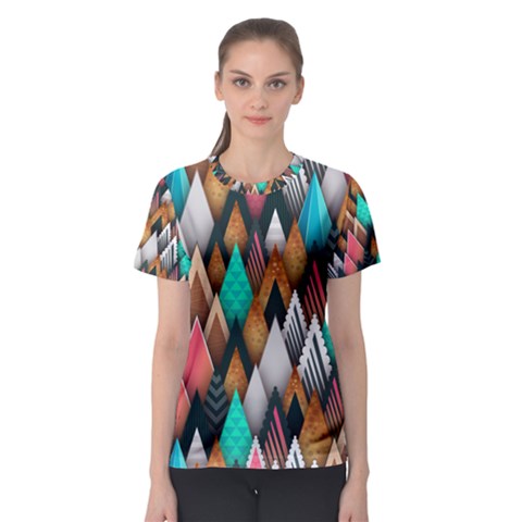 Abstract Triangle Tree Women s Sport Mesh Tee by Dutashop