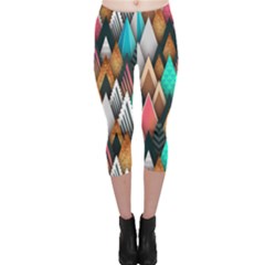 Abstract Triangle Tree Capri Leggings  by Dutashop