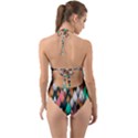 Abstract Triangle Tree Halter Cut-Out One Piece Swimsuit View2