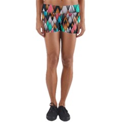 Abstract Triangle Tree Yoga Shorts by Dutashop