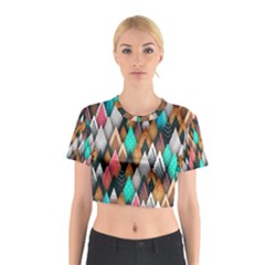 Abstract Triangle Tree Cotton Crop Top by Dutashop