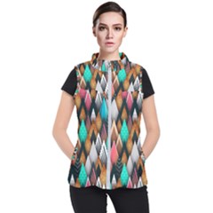 Abstract Triangle Tree Women s Puffer Vest by Dutashop