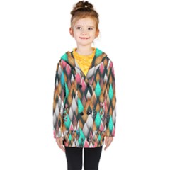 Abstract Triangle Tree Kids  Double Breasted Button Coat by Dutashop