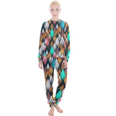 Abstract Triangle Tree Women s Lounge Set by Dutashop