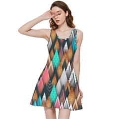 Abstract Triangle Tree Inside Out Racerback Dress