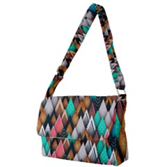 Abstract Triangle Tree Full Print Messenger Bag (s) by Dutashop