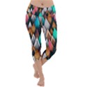 Abstract Triangle Tree Lightweight Velour Capri Yoga Leggings View1