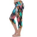 Abstract Triangle Tree Lightweight Velour Capri Yoga Leggings View2