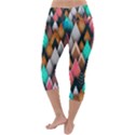 Abstract Triangle Tree Lightweight Velour Capri Yoga Leggings View4