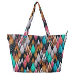 Abstract Triangle Tree Full Print Shoulder Bag