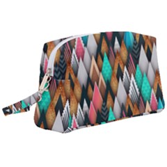 Abstract Triangle Tree Wristlet Pouch Bag (large)