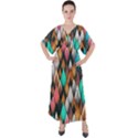 Abstract Triangle Tree V-Neck Boho Style Maxi Dress View1