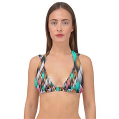 Abstract Triangle Tree Double Strap Halter Bikini Top by Dutashop