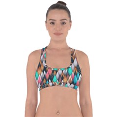 Abstract Triangle Tree Cross Back Hipster Bikini Top  by Dutashop