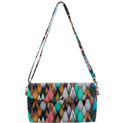 Abstract Triangle Tree Removable Strap Clutch Bag