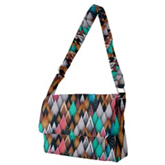 Abstract Triangle Tree Full Print Messenger Bag (m) by Dutashop