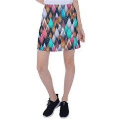 Abstract Triangle Tree Tennis Skirt