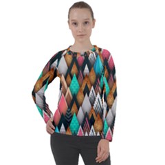 Abstract Triangle Tree Women s Long Sleeve Raglan Tee