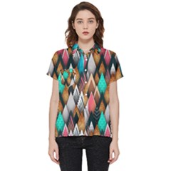 Abstract Triangle Tree Short Sleeve Pocket Shirt by Dutashop