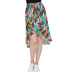 Abstract Triangle Tree Frill Hi Low Chiffon Skirt by Dutashop