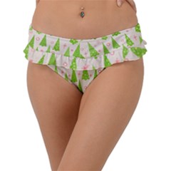 Christmas Green Tree Frill Bikini Bottom by Dutashop