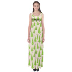 Christmas Green Tree Empire Waist Maxi Dress by Dutashop