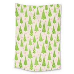 Christmas Green Tree Large Tapestry