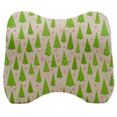 Christmas Green Tree Velour Head Support Cushion by Dutashop