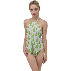 Christmas Green Tree Go With The Flow One Piece Swimsuit