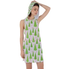 Christmas Green Tree Racer Back Hoodie Dress by Dutashop