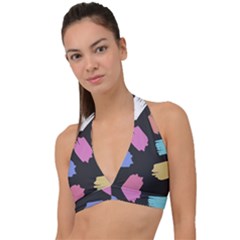 Many Colors Pattern Seamless Halter Plunge Bikini Top