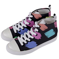 Many Colors Pattern Seamless Women s Mid-top Canvas Sneakers