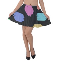 Many Colors Pattern Seamless Velvet Skater Skirt by Dutashop