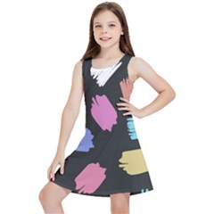 Many Colors Pattern Seamless Kids  Lightweight Sleeveless Dress