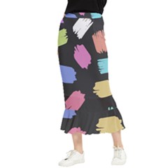 Many Colors Pattern Seamless Maxi Fishtail Chiffon Skirt