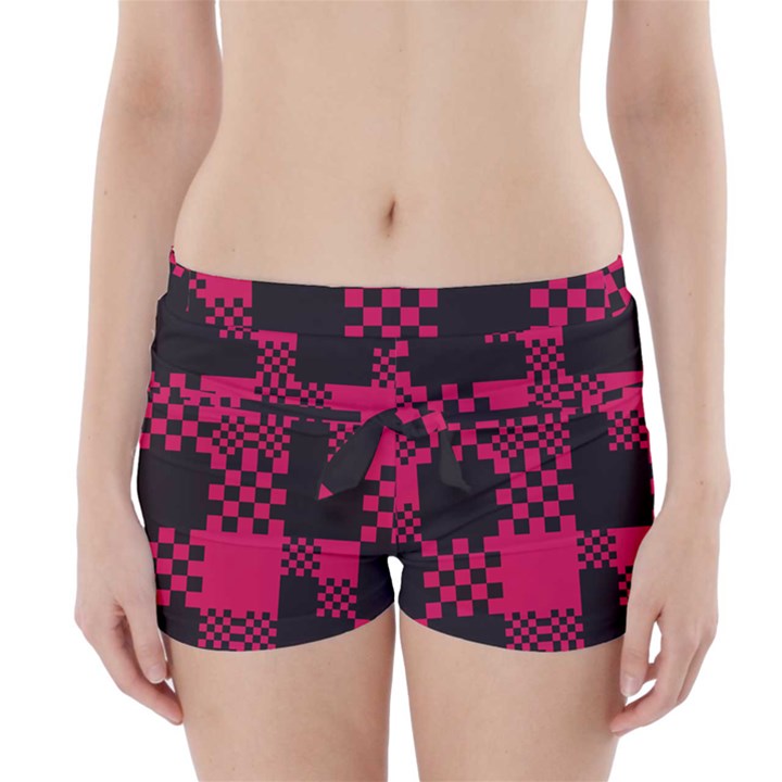 Cube Square Block Shape Boyleg Bikini Wrap Bottoms