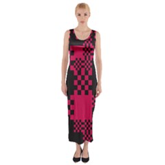 Cube Square Block Shape Fitted Maxi Dress by Dutashop