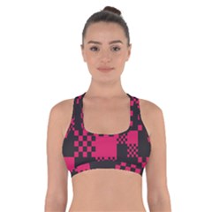 Cube Square Block Shape Cross Back Sports Bra by Dutashop