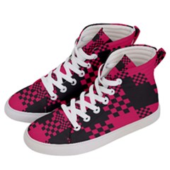 Cube Square Block Shape Women s Hi-top Skate Sneakers