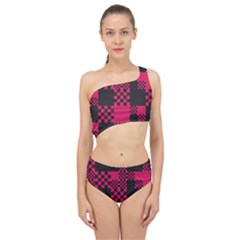 Cube Square Block Shape Spliced Up Two Piece Swimsuit by Dutashop